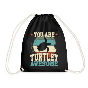 Tortue de mer Tortue Jeu de mots Rétro - Sac de sport léger - noir - Devant