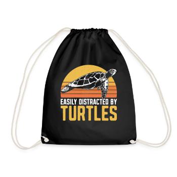 Sea Turtle Tortoise Retro Vintage - Sac de sport léger - noir - Devant