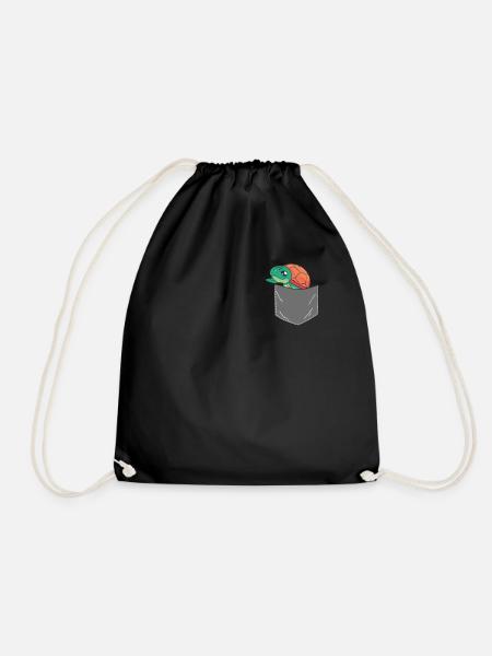Sea Turtle Tortoise Pocket - Turnbeutel - Schwarz