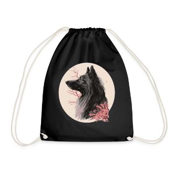 Berger belge Fleur de cerisier Race de chien Japonais - Sac de sport léger - noir - Devant