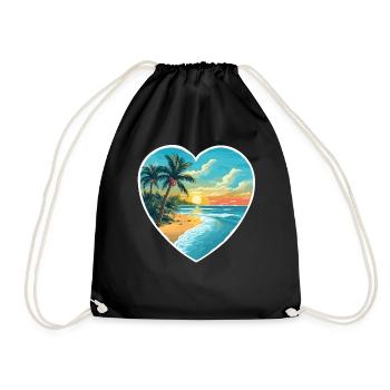 Strand Liebe - Turnbeutel - Schwarz - Vorne