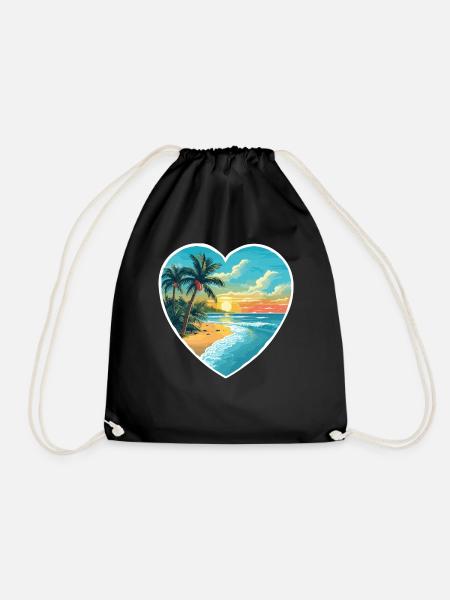 Strand Liebe - Turnbeutel - Schwarz