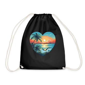 Strand Liebe - Turnbeutel - Schwarz - Vorne