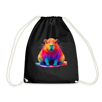 Conception de polygones bas Capybara - Sac de sport léger - noir - Devant