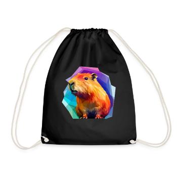 Conception de polygones bas Capybara - Sac de sport léger - noir - Devant