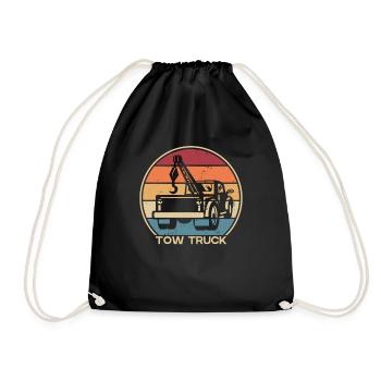 Retro Abschleppdienst Abschleppfahrzeug - Turnbeutel - Schwarz - Vorne
