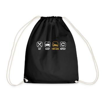 Eat Sleep Tow Cars Repeat Tow Truck Driver - Drawstring Bag - black - Front