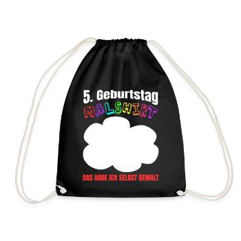 5. Geburtstag Malshirt Bemalen Kinder Spaß 5 Jahre - Turnbeutel - Schwarz - Vorne