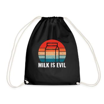 Dairy is Scary - Intolerance Milk Cheese - Drawstring Bag - black - Front