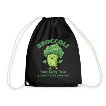 Broccoli Your Daily dose of Vegan Awesomeness - Drawstring Bag - black - Front