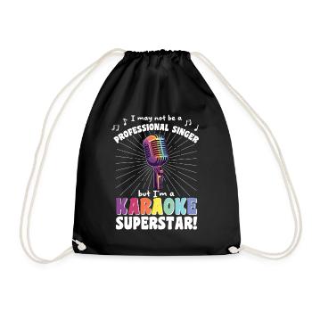 Un chanteur de karaoké dit superstar du karaoké rétro - Sac de sport léger - noir - Devant