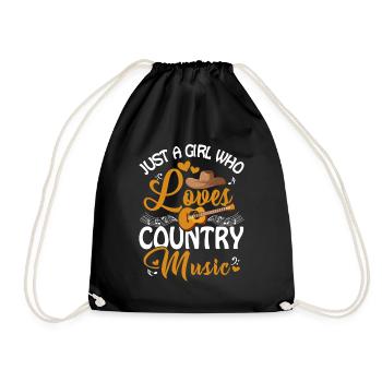 Just a girl who loves country music - Drawstring Bag - black - Front