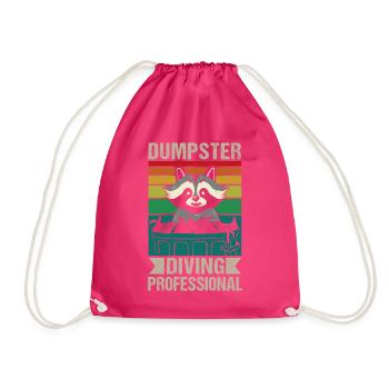 Waschbär Liebhaber Müll Sammeln Müllcontainer - Turnbeutel - Fuchsia - Vorne