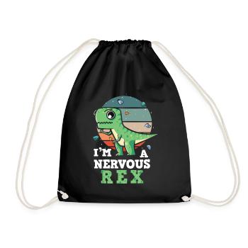 Anxiety Design I'm a nervous Rex - Drawstring Bag - black - Front