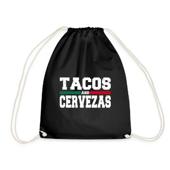 Tacos und Cervezas Lustiges Mexiko Cinco de Mayo - Turnbeutel - Schwarz - Vorne