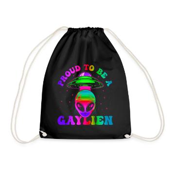 Gender Lesben, Schwule, Trans, Queer Regenbogen - Turnbeutel - Schwarz - Vorne
