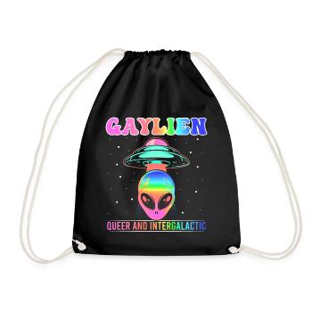 Gender Lesbian, Gay, Trans, Queer Rainbow - Drawstring Bag - black - Front