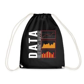Behavioral Analyst Shirt, Daten oder nicht - Turnbeutel - Schwarz - Vorne