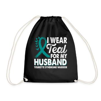 Wear teal for Enlightenment Month - Drawstring Bag - black - Front