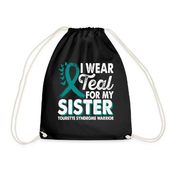 Wear teal for Enlightenment Month - Drawstring Bag - black - Front