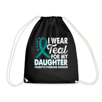 Wear teal for Enlightenment Month - Drawstring Bag - black - Front
