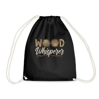 Woodturning Wood Whisperer Craftsmen Woodturner - Drawstring Bag - black - Front
