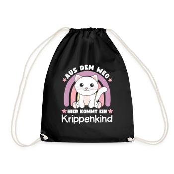Aus Dem Weg Hier Kommt Ein Krippenkind Katze - Turnbeutel - Schwarz - Vorne