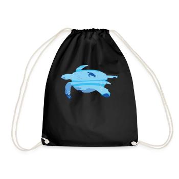 Tortue de mer - Sac de sport léger - noir - Devant