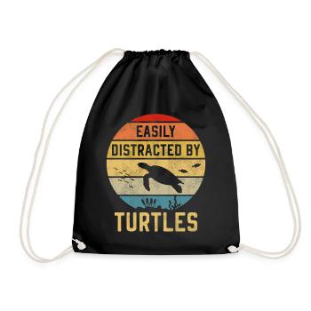 Sea Turtle Tortoise Retro Vintage - Sac de sport léger - noir - Devant