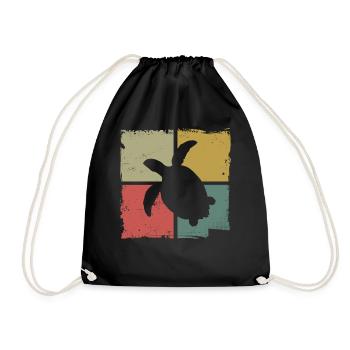 Sea Turtle Tortoise Retro Vintage - Sac de sport léger - noir - Devant