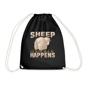 Farmer Farmer Lamb Farmer Farm Country Egg Sheep - Drawstring Bag - black - Front