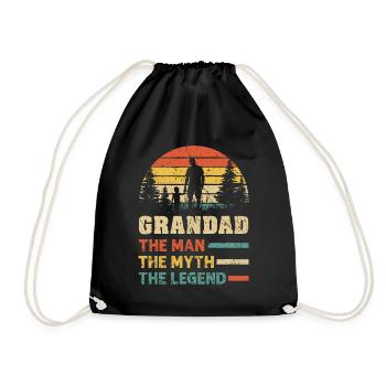 Grand-père l’homme le mythe la légende, fête des pères - Sac de sport léger - noir - Devant