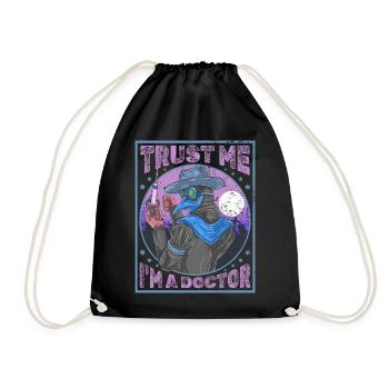 Horror Plague Doctor Film Festival Halloween Zombie - Drawstring Bag - black - Front