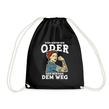 Steh Hinter Mir oder geh mir aus dem Weg - Turnbeutel - Schwarz - Vorne