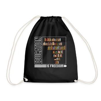 Black Lives Matter Shirt, Education Is Freedom - Drawstring Bag - black - Front