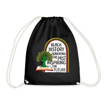 Black Lives Matter Shirt, Black History Honoring - Drawstring Bag - black - Front