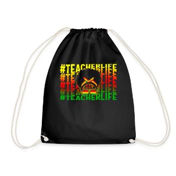 Chemise Black Lives Matter, Teacher Life Curly - Sac de sport léger - noir - Devant