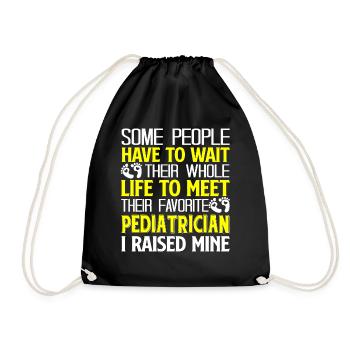 Pediatrician Pediatrician Parent I Raised Mine - Drawstring Bag - black - Front