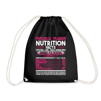 Personal Trainer Personal Trainer Nutrition Facts - Drawstring Bag - black - Front
