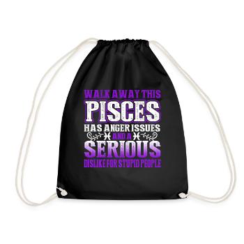 Pisces This Pisces Has Anger Issues - Drawstring Bag - black - Front