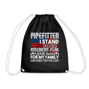 Pipefitter Pipefitter I Stand For The Flag - Drawstring Bag - black - Front