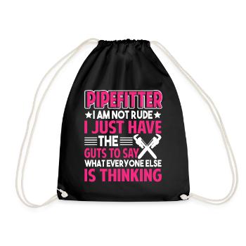 Pipefitter Pipefitter I Am Not Rude - Drawstring Bag - black - Front