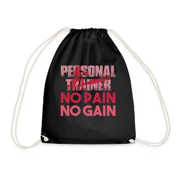 Personal Trainer Personal Trainer No Pain - Drawstring Bag - black - Front