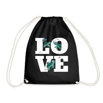 Sea Turtle Tortoise Love - Turnbeutel - Schwarz - Vorne