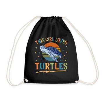 Sea Turtle Tortoise Retro Vintage - Sac de sport léger - noir - Devant