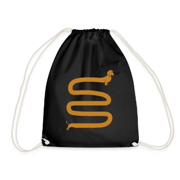 Long teckel race wiener saucisse chien - Sac de sport léger - noir - Devant