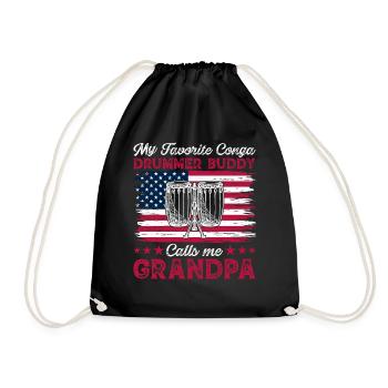 Conga Drummer Grandpa Conga Drums Conga Player - Drawstring Bag - black - Front