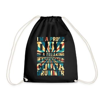 Je suis un fier papa d’un tambour de conga génial - Sac de sport léger - noir - Devant