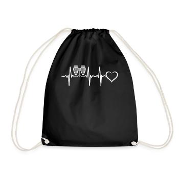 Conga Heartbeat Heart Conga Drums Conga Musician - Drawstring Bag - black - Front