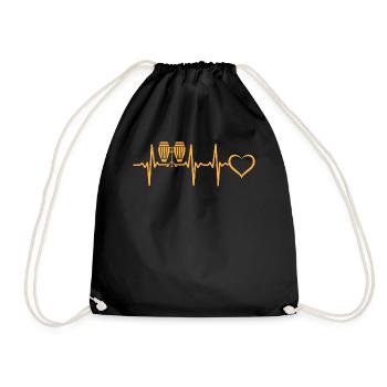 Conga Heartbeat Heart Conga Player Conga Drum Inst - Drawstring Bag - black - Front